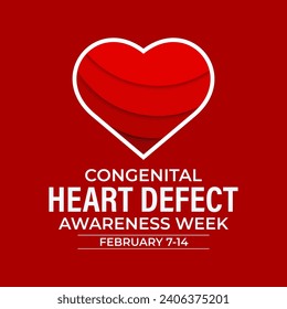 La Semana Congénita de Sensibilización sobre Defectos Cardíacos se observa cada año durante el 7 al 14 de febrero. icono de amor .Vector ilustración.