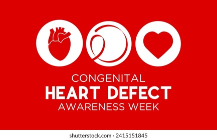 Congenital Heart Defect Awareness Week observed every year in during February 7 to 14. Health and Medical Awareness Vector template for banner, poster and background design. Vector illustration.