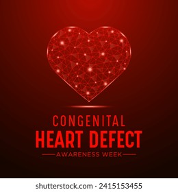 Congenital Heart Defect Awareness Week observed every year in during February 7 to 14. Health and Medical Awareness Vector template for banner, poster and background design. Vector illustration.