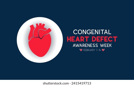 Congenital Heart Defect Awareness Week observed every year in during February 7 to 14. Health and Medical Awareness Vector template for banner, poster and background design. Vector illustration.