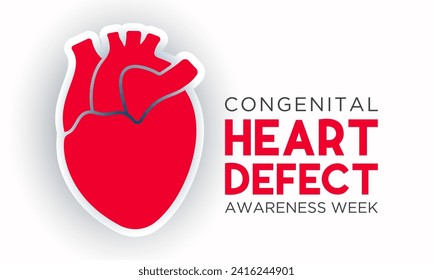 Congenital Heart Defect Awareness Week observed every year in during February 7 to 14. Health and Medical Awareness Vector template for banner, poster and background design. Vector illustration.
