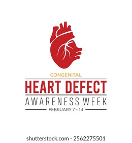 Congenital Heart Defect Awareness Week creative concept design. Vector template for banner, greeting card, poster, prints, social media, flyer ,with background.