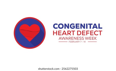 Congenital Heart Defect Awareness Week creative concept design. Vector template for banner, greeting card, poster, prints, social media, flyer ,with background.