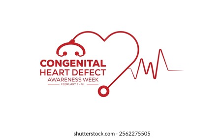 Congenital Heart Defect Awareness Week creative concept design. Vector template for banner, greeting card, poster, prints, social media, flyer ,with background.