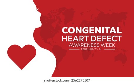 Congenital Heart Defect Awareness Week creative concept design. Vector template for banner, greeting card, poster, prints, social media, flyer ,with background.