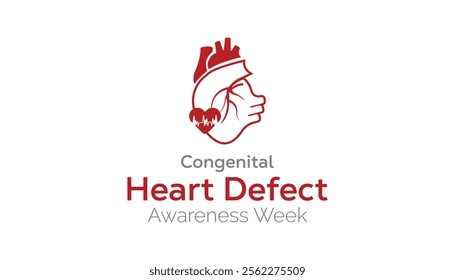 Congenital Heart Defect Awareness Week creative concept design. Vector template for banner, greeting card, poster, prints, social media, flyer ,with background.