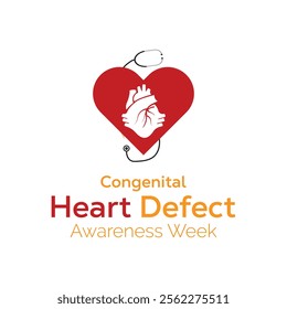 Congenital Heart Defect Awareness Week creative concept design. Vector template for banner, greeting card, poster, prints, social media, flyer ,with background.