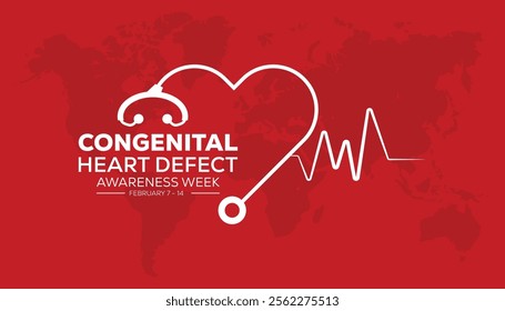 Congenital Heart Defect Awareness Week creative concept design. Vector template for banner, greeting card, poster, prints, social media, flyer ,with background.