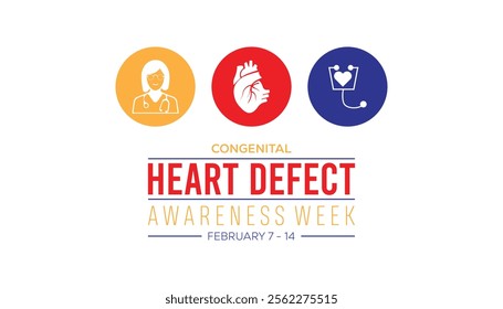 Congenital Heart Defect Awareness Week creative concept design. Vector template for banner, greeting card, poster, prints, social media, flyer ,with background.