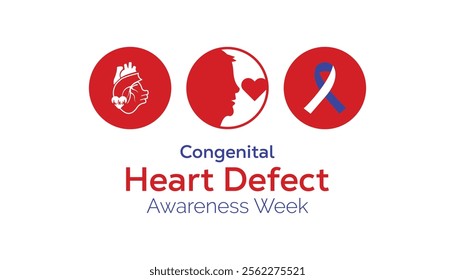 Congenital Heart Defect Awareness Week creative concept design. Vector template for banner, greeting card, poster, prints, social media, flyer ,with background.