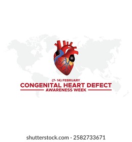 Congenital Heart Defect Awareness Week observed each year during February 7–14 .Calligraphy Poster Design. love icon .Vector illustration.