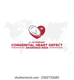 Congenital Heart Defect Awareness Week observed each year during February 7–14 .Calligraphy Poster Design. love icon .Vector illustration.