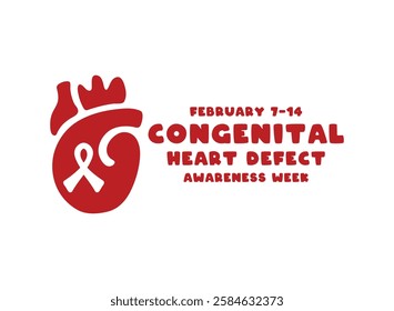 Congenital Heart Defect Awareness Week on white background. February 7-14. Eps 10.