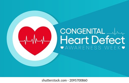 Congenital Heart defect (CHD) awareness week is observed every year from February 7 to 14th, is a problem within the structure of the heart that is present at birth. Vector illustration