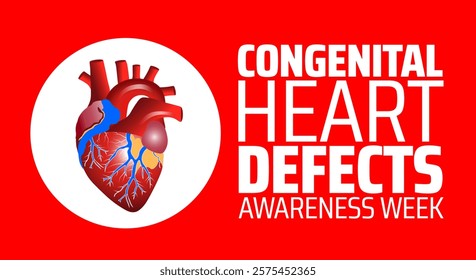 Congenital Heart Defects Awareness Week background banner or poster design template. observed every year in February. Holiday concept. Use to any Template, card, poster, placard, template.