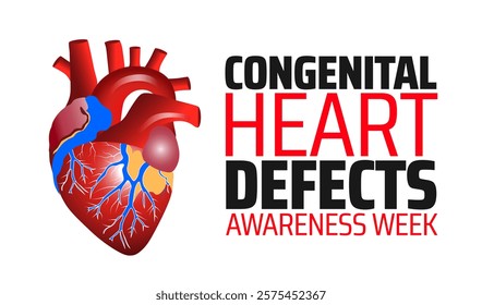 Congenital Heart Defects Awareness Week background banner or poster design template. observed every year in February. Holiday concept. Use to any Template, card, poster, placard, template.