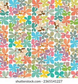 congested flowers colorful seamless pattern vector 