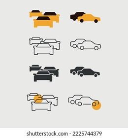 congestion traffic jam vector icon sign busy road