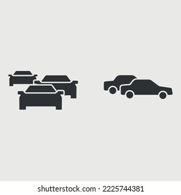 tráfico de congestión atasco vectorial icono signo de carretera ocupado
