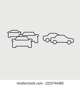 congestion traffic jam vector icon sign busy road