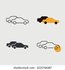 congestion traffic jam vector icon sign busy road