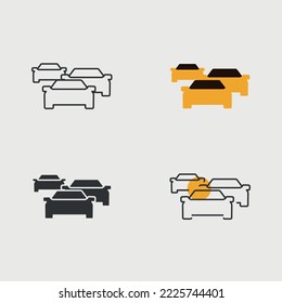 congestion traffic jam vector icon sign busy road
