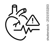 Congestive heart failure icon. Outline style. Isolate on white background.