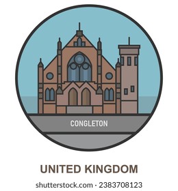 Congleton. Cities and towns in United Kingdom. Flat landmark