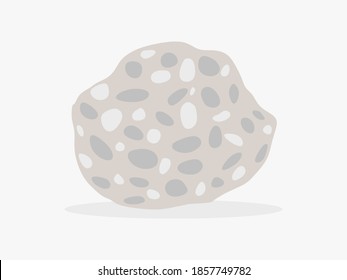 Conglomerate rock specimen illustration. Sedimentary rock .