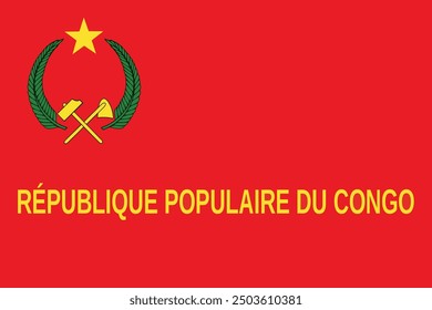 Congo Army 1970 1992 Flag, Isolated On White Background, 3D Rendering