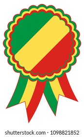 Congo Award Ribbon vector in the original national colors green, yellow and red.
Representing Republic of the Congo in Africa.