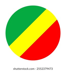 Congo Brazzaville flag vector illustration. Simple flag Congo Brazzaville icon emoji design.
