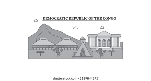 Congo City Skyline Isolated Vector Illustration, Icons