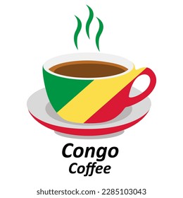 Congo coffee cup logo illustration design. Drink Business concept icon