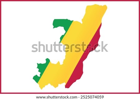 Congo (Congo-Brazzaville) Flag Design and Congo (Congo-Brazzaville) Map Design