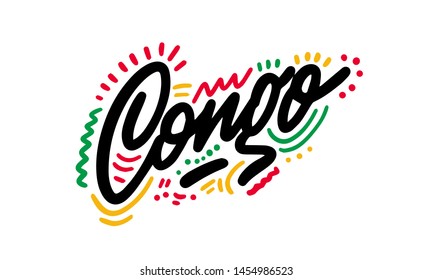 Congo country text suitable for a logo icon or typography design