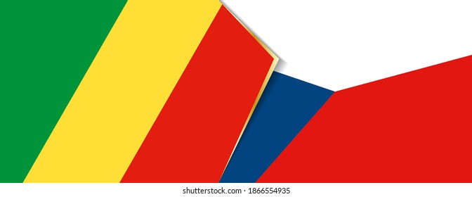 Banderas del Congo y la República Checa, dos banderas vectoriales símbolo de relación o enfrentamiento.