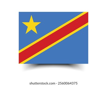 Congo Democratic flag official colors and proportion digital vector illustration
