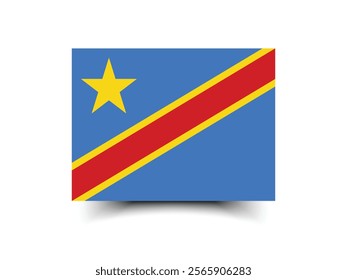 Congo Democratic flag official colors and proportion digital vector illustration