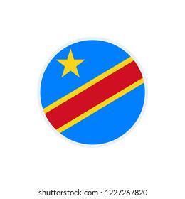 Congo Democratic Republic flag. Congo Democratic Republic circle flag.