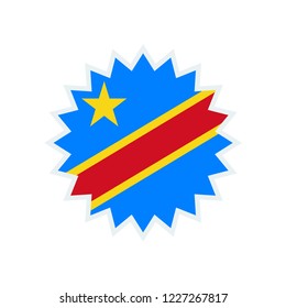 Congo Democratic Republic flag. Congo Democratic Republic star flag.