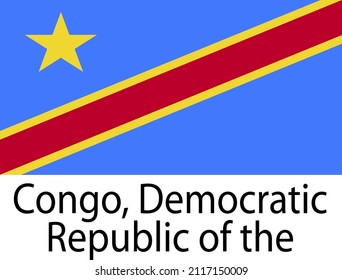 CONGO, REPÚBLICA DEMOCRÁTICA DEL DISEÑO DE VECTORES DE BANDERA PARA MEDIOS SOCIALES Y MEDIOS IMPRESOS.
