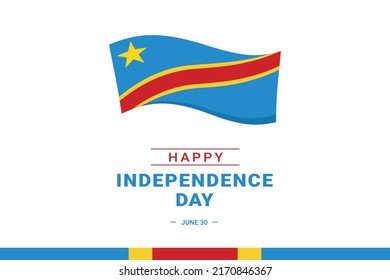 Día de la Independencia de la República Democrática del Congo. Ilustración vectorial. La ilustración es adecuada para banners, volantes, pegatinas, tarjetas, etc.