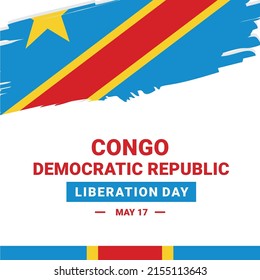 Congo Democratic Republic Liberation Day. Vector Illustration. The illustration is suitable for banners, flyers, stickers, cards, etc.
