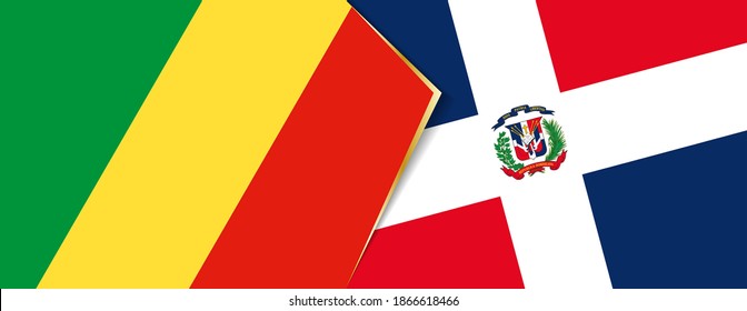 Congo and Dominican Republic flags, two vector flags symbol of relationship or confrontation.