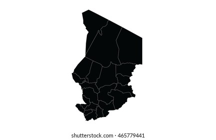 Congo DR map black color