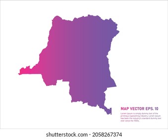 congo DR map gradient color . on white background. 