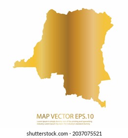 mapa de DR de congo alto detallado sobre fondo blanco. color de gradiente dorado. Resumen de la ilustración vectorial de diseño eps 10