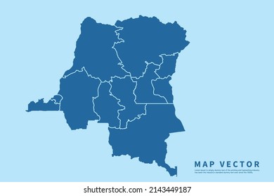 congo DR map High Detailed on blue sky background. Abstract design vector illustration eps 10