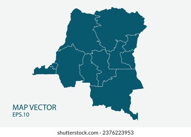 congo DR map High Detailed on white background. Abstract design vector illustration eps 10